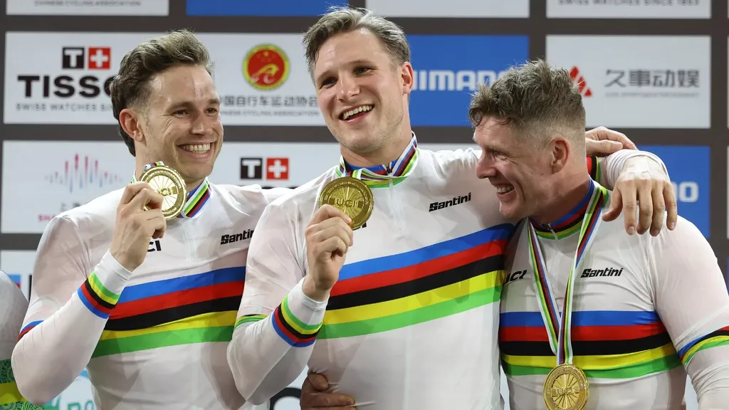 Team sprinters defeat Australia in final to claim fourth consecutive world title