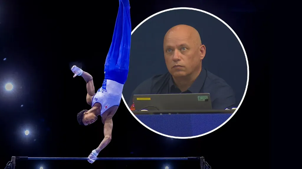 All eyes in Ahoy are on the Dutch judge, especially the gymnasts'